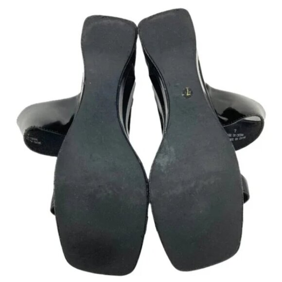 Jeffrey Campbell Black Slide Wedge Sandals - Size 7 - Picture 5 of 7